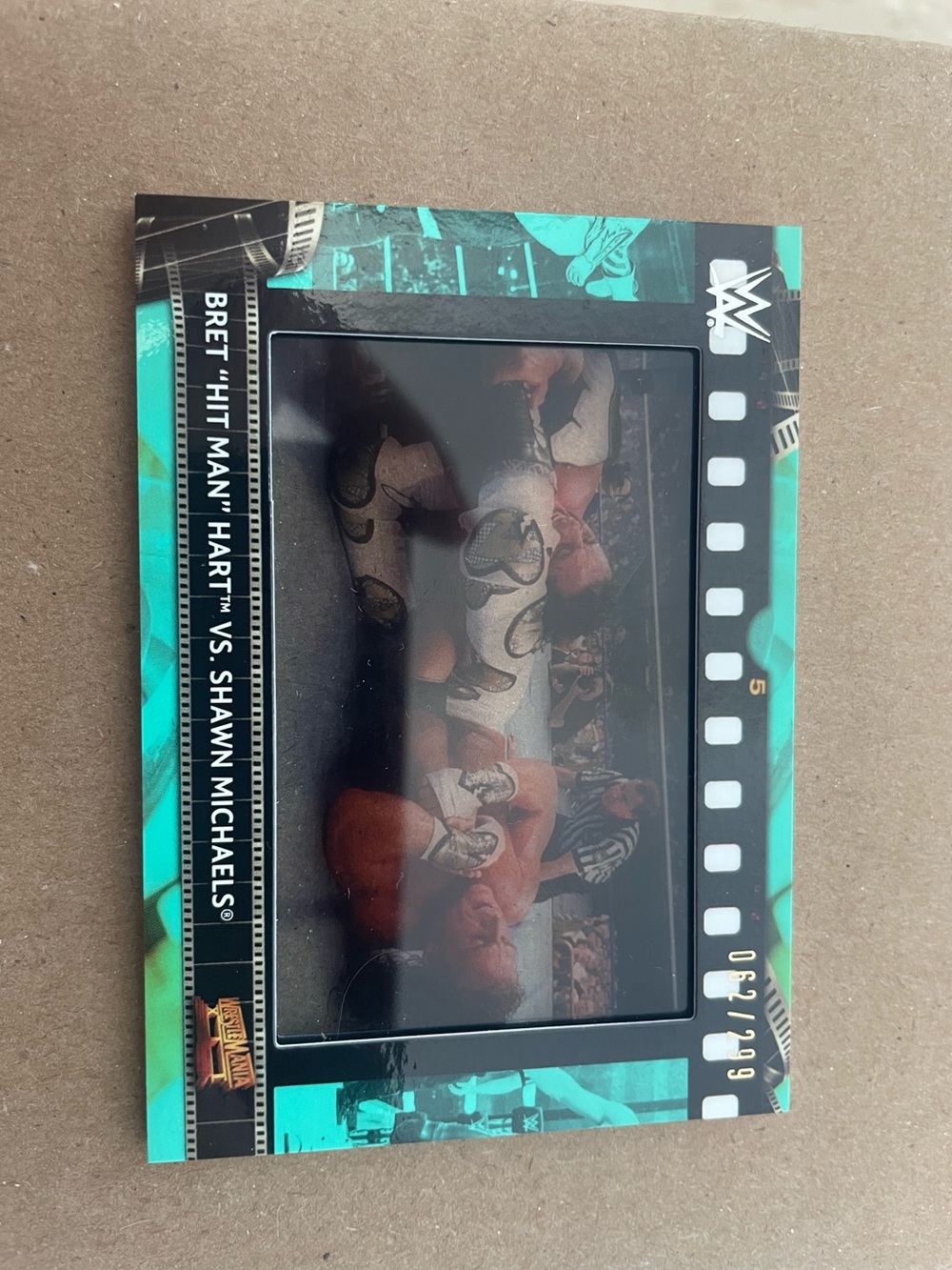Bret Hart vs. Shawn Michaels 2021 Topps WWE Film Strip /299 Wrestlemania XII